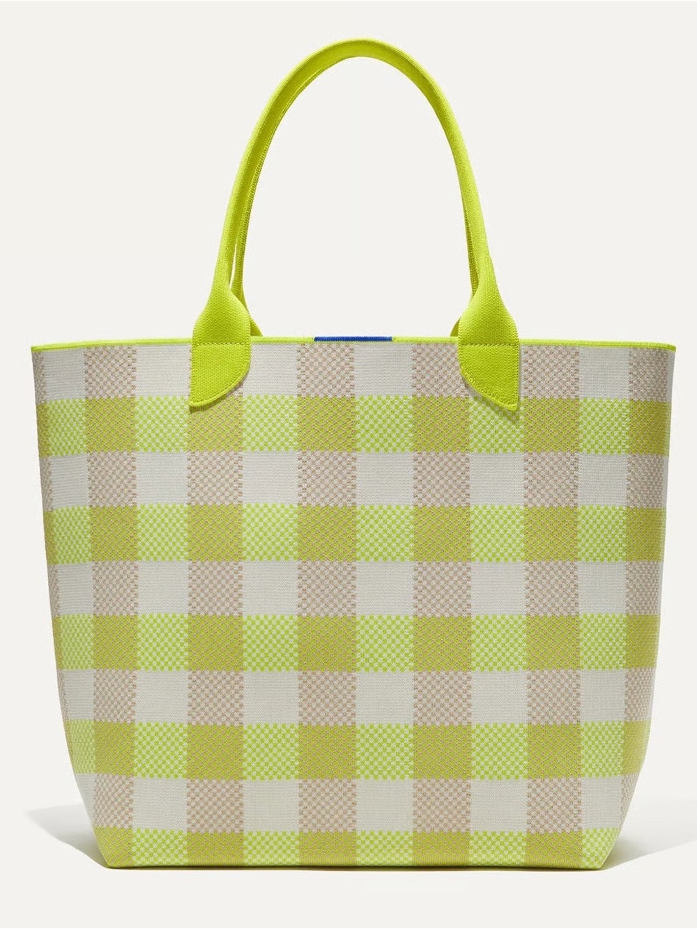 Large rothys Lime Gingham Tote Bag